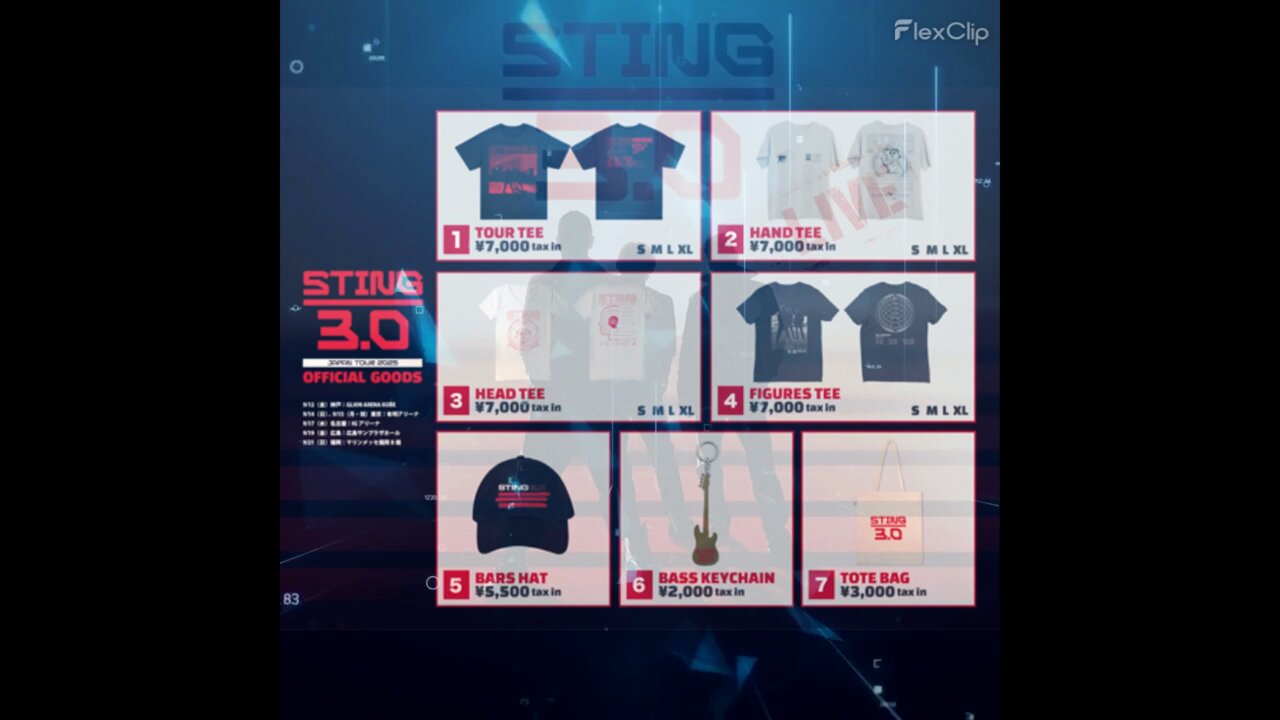 ミュージシャン STING 3.0 JAPAN TOUR 2025 FIGURES TEE STING 3.0 JAPAN TOUR 2025