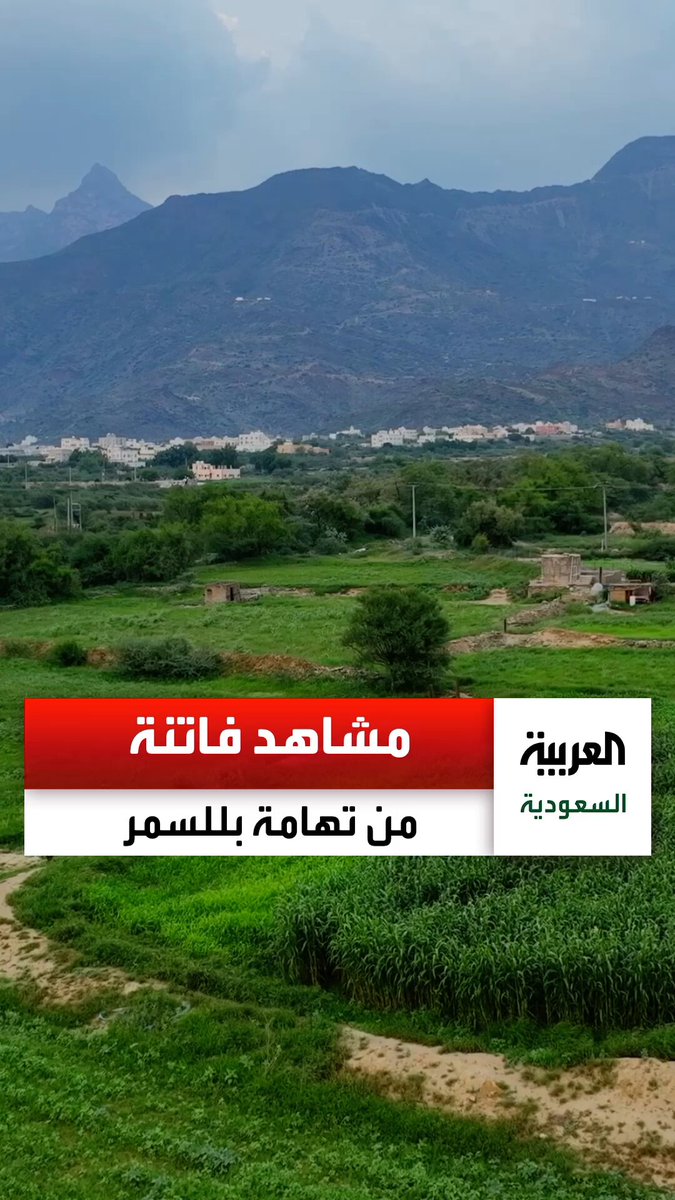 مشاهد جوية فاتنة من تهامة بللسمر في منطقة عسير جنوب السعودية وهي تكتسي باللون الأخضر بعد هطول الأمطار. عبر 