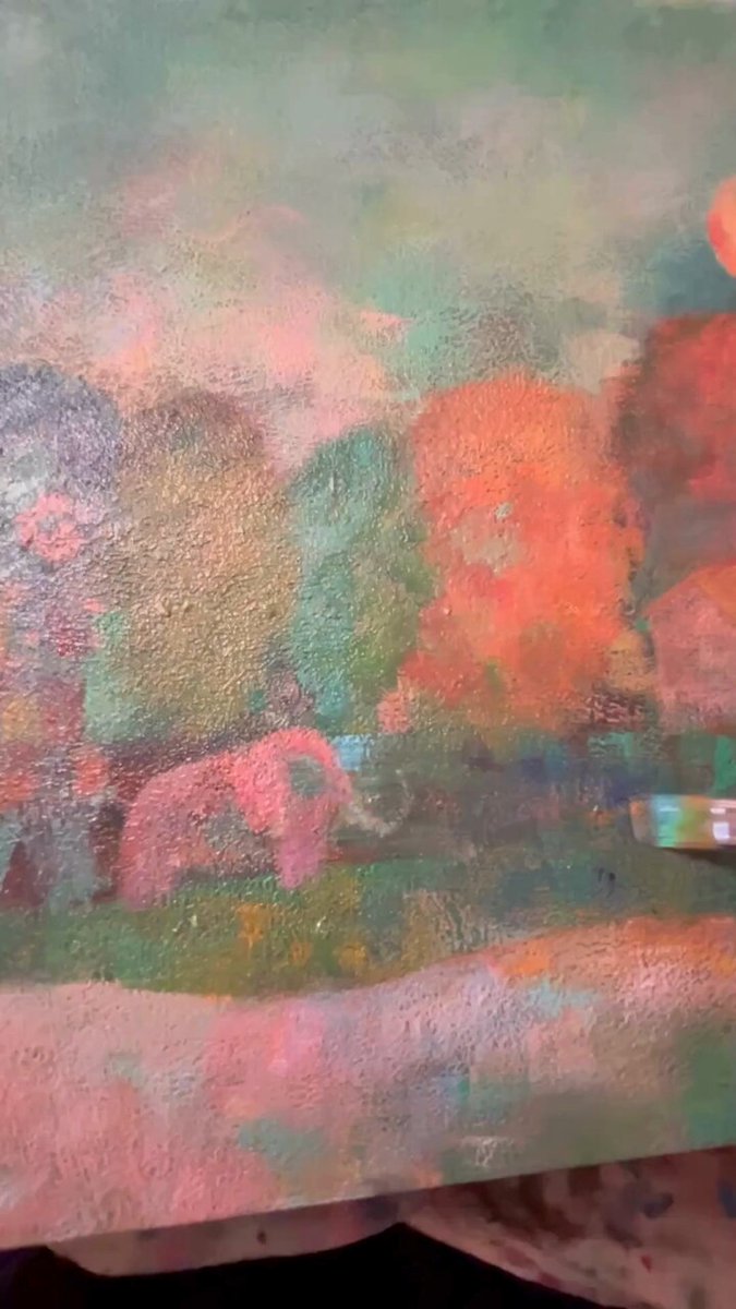 水彩画（象） ゾウの絵