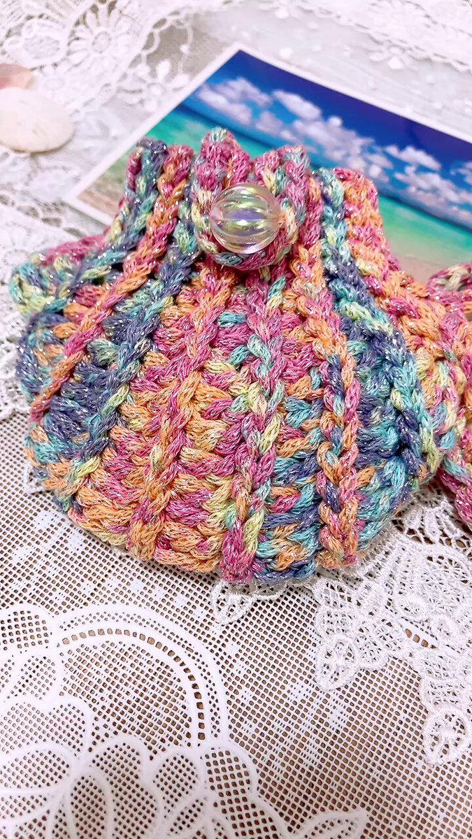 handmade ❁⃘*.゜ 編み物キャンディとデビルにゃんこの猫ピアス