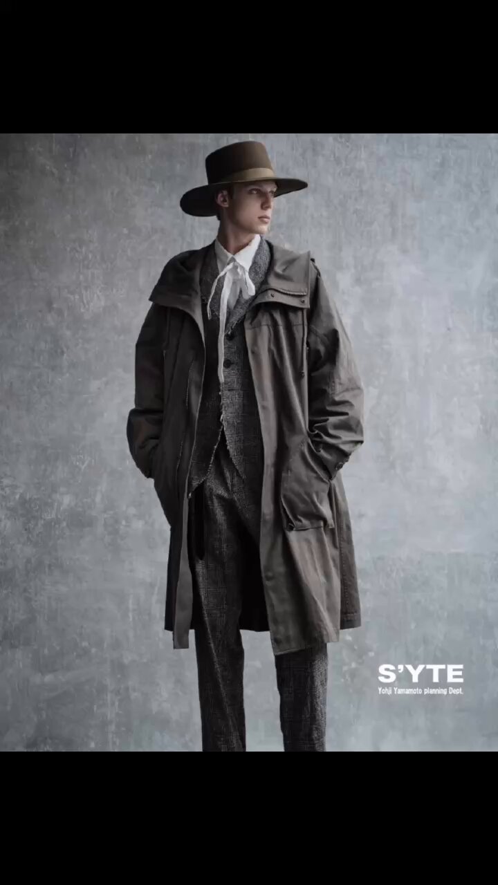 yohji yamamoto S'YTE オーバーサイズ コート サイズ3 COTTON/HEMP TWILL BACK YOKE ZIP COAT(M Black): S'YTE｜THE