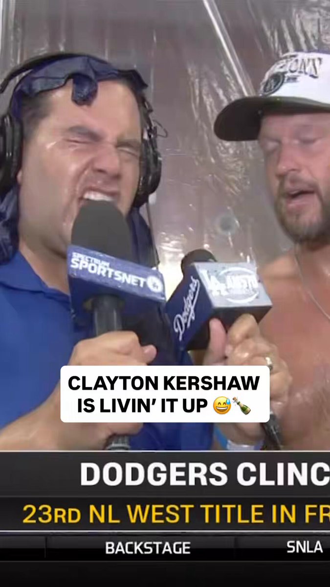 Clayton Kershaw enjoying the Dodgers’ NL West title in his final season 💙

(via @SportsNetLA) 