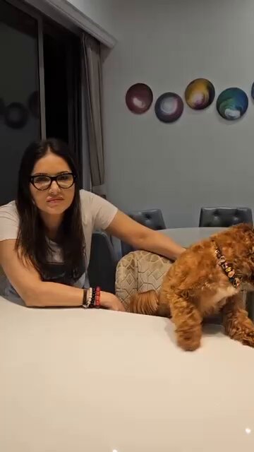 Sunny Leone with her Pet Picture