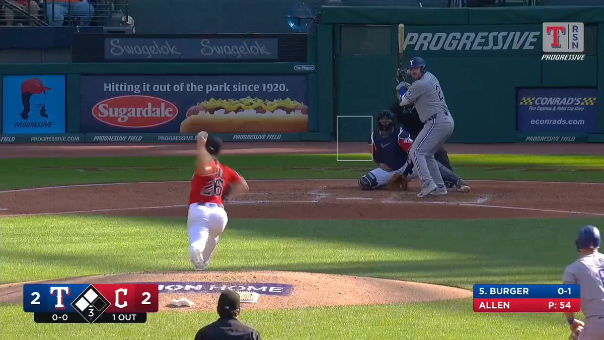Jake Burger gives the @Rangers the lead with a poke to the right side! 