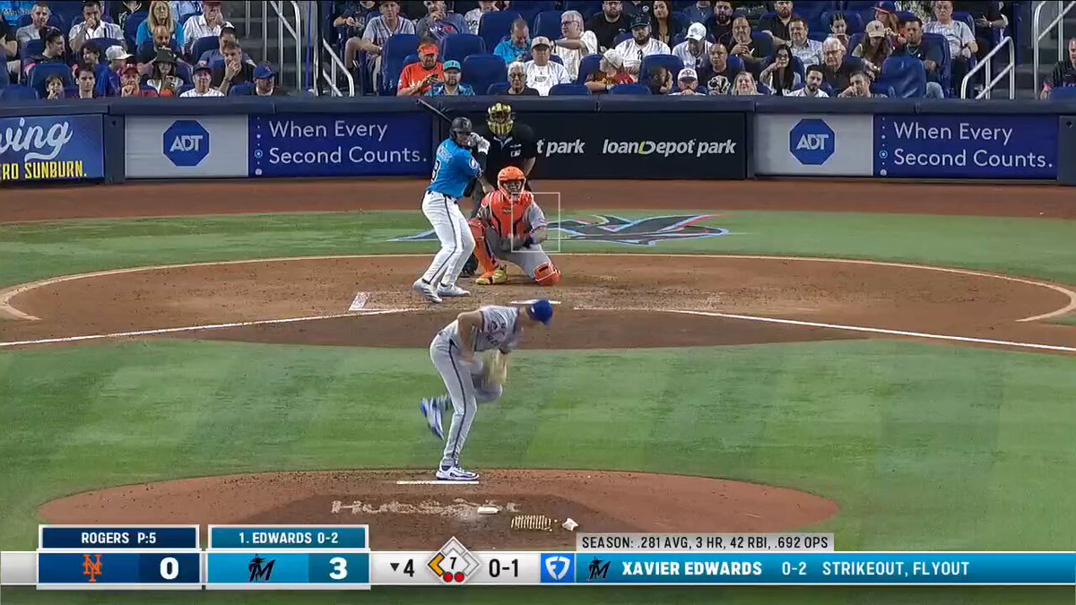 Xavier Edwards makes it a 4-run inning for the @Marlins! 
