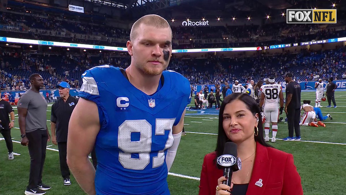 "Whatever adversity comes our way, we're going to keep pushing through it." 

@MeganOlivi caught up with @aidanhutch97 after the @Lions win over the Browns ⬇️ 