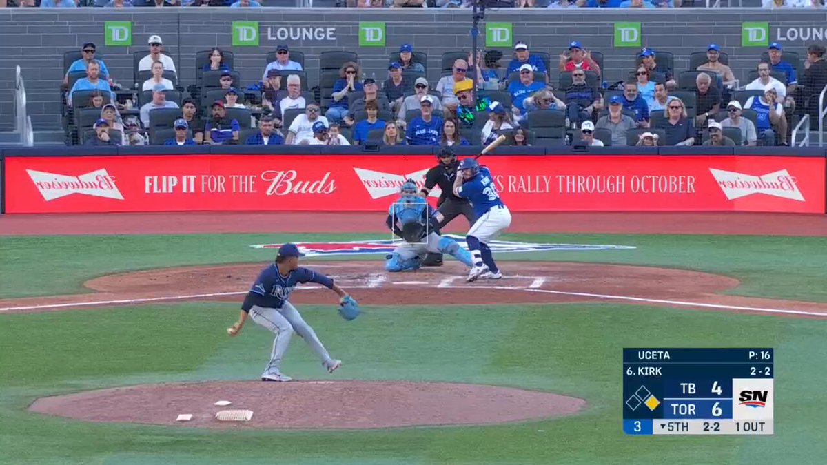 ANOTHER ONE‼️

Alejandro Kirk mashes his second homer of the day and pads the @BlueJays lead! 