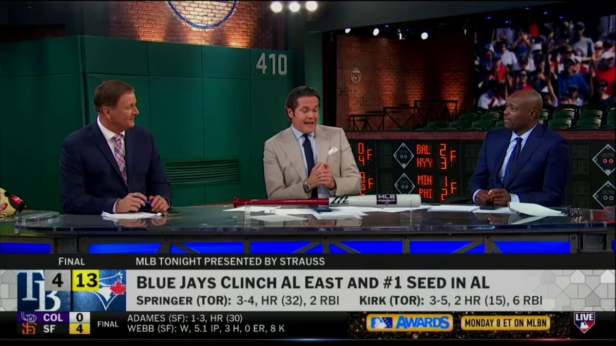 "I'm stunned that we're standing here talking about the Blue Jays winning the [AL] East."

#MLBTonight reacts to Toronto's division clinch. 