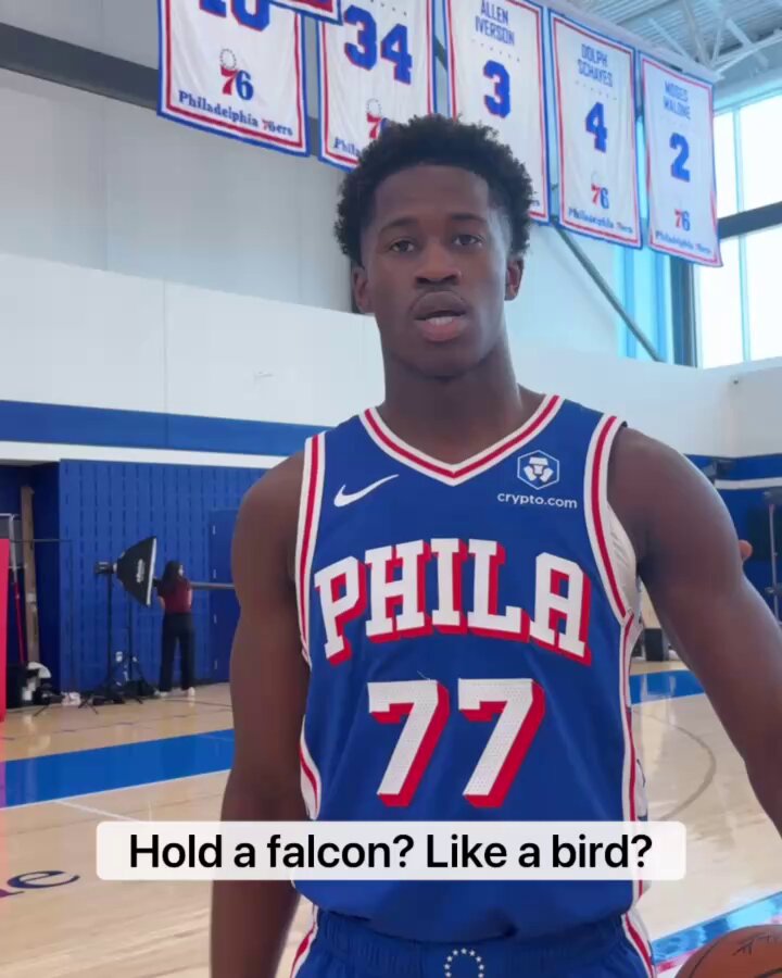 How it started vs. how it’s going:

VJ Edgecombe said he wouldn’t hold the falcon in Abu Dhabi 3 days ago… then he did 😂 