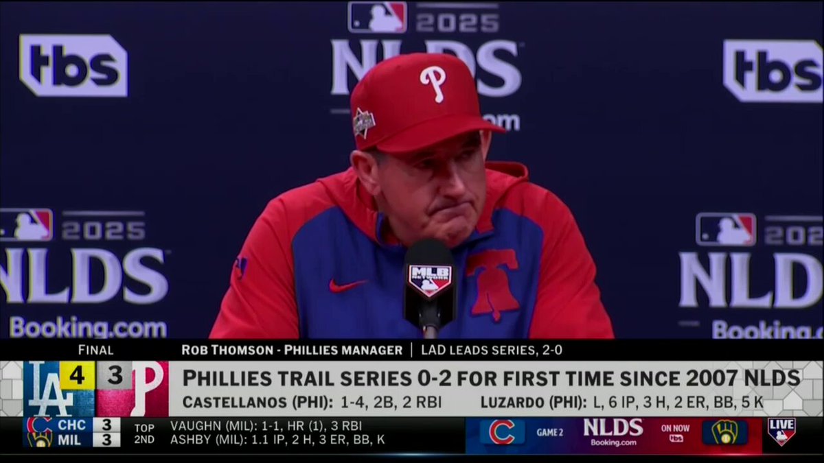 Rob Thomson says Ranger Suárez will throw after Aaron Nola in Game 3.

#NLDS | #Postseason  