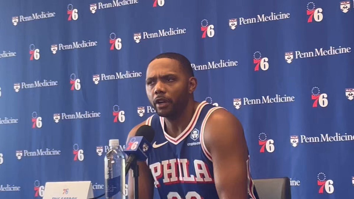 Sixers guard Eric Gordon on if he sees himself primarily as a mentor for VJ Edgecombe or a key sharpshooting piece at this stage of his career: 