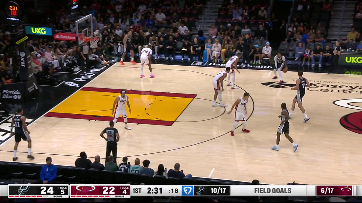 Hot start for Julian Champagnie on NBA TV!

He's 3-3 from deep... Spurs lead Heat early. 