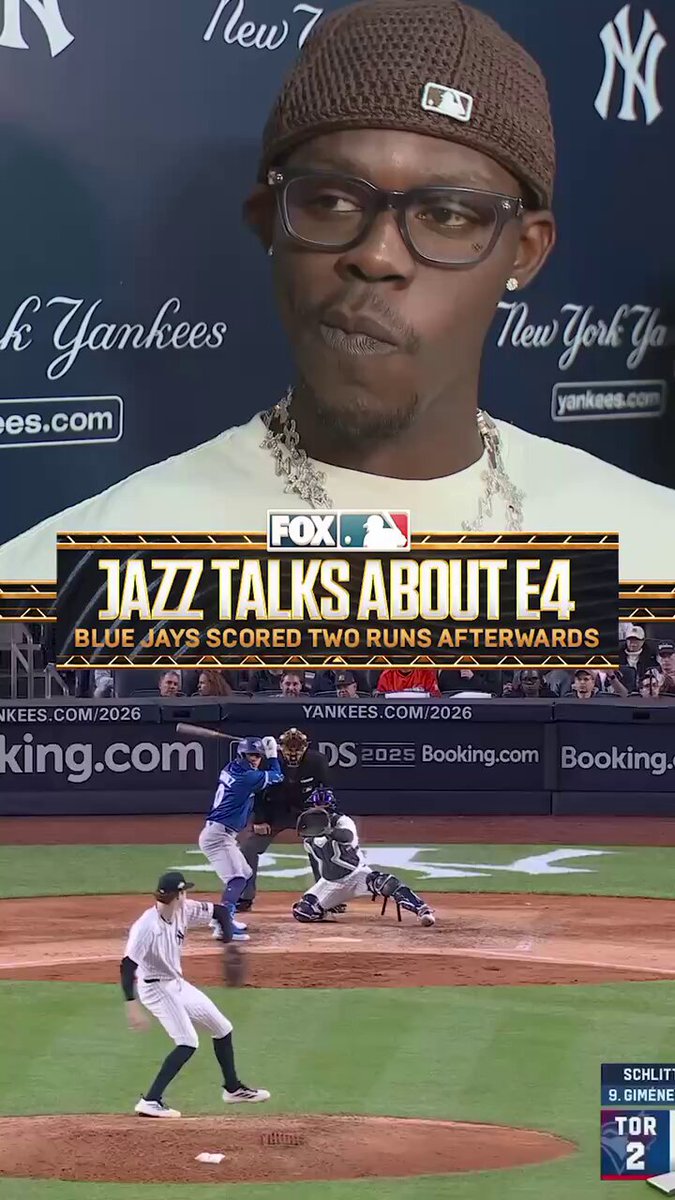 Jazz Chisholm Jr. talked about his error in the top of the 7th inning that eventually led to two more Blue Jays runs 