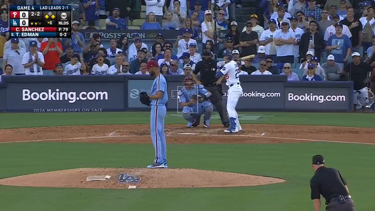 Cristopher Sánchez is through 6 shutout innings of his own at Dodger Stadium 😤 
