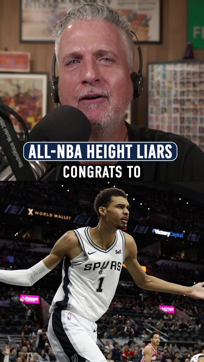 Bill Simmons puts Victor Wembanyama in the "height liar" list   #nba #porvida #SanAntonio #gospursgo