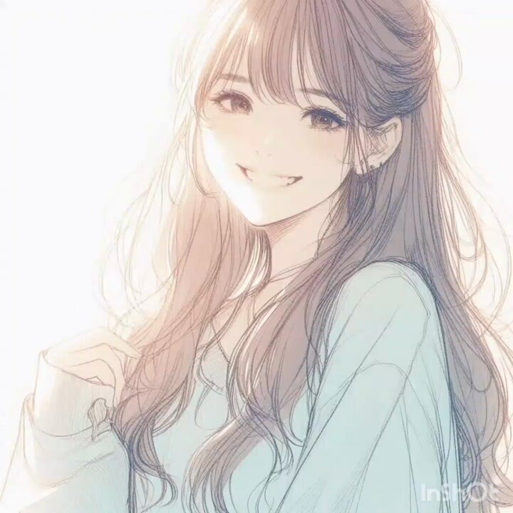 イラスト原画　優しく微笑む可愛い娘　 「スマイル」 おはようございます☀ 少し調子が悪いので (多分夏の疲れ