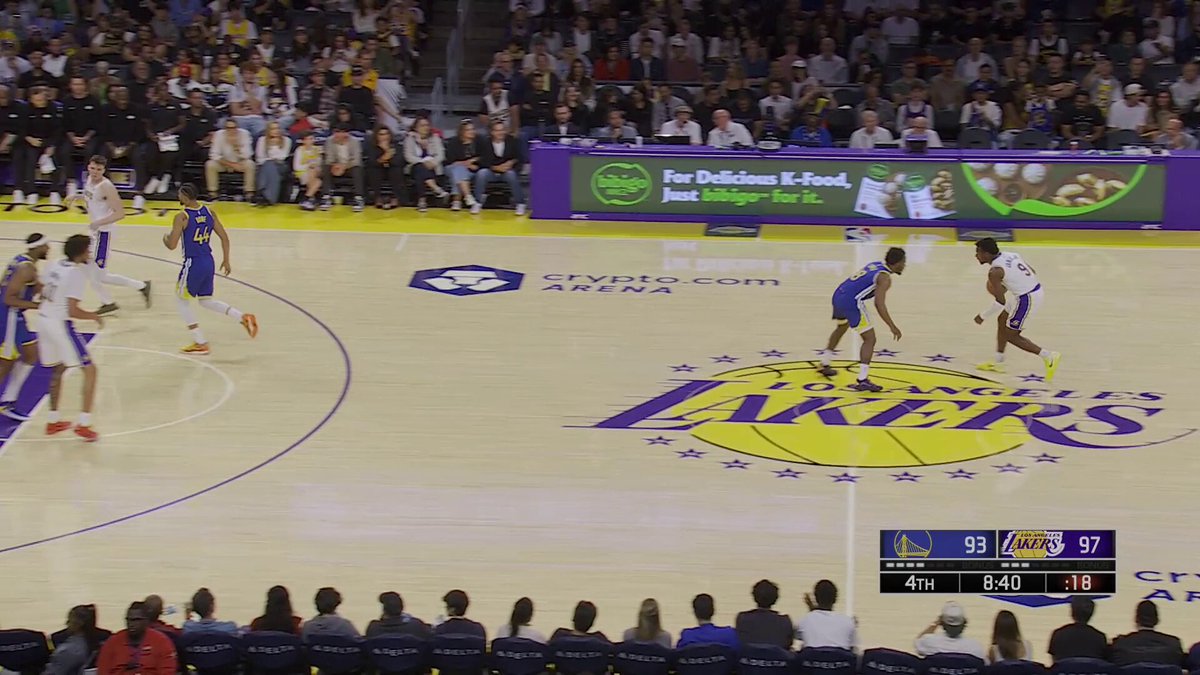 Bronny James glides his way to the rack and finishes with the finger roll 😎 