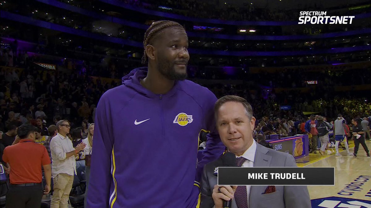 "I'm just trying to let the world know and the league know that I'm the Lakers center and anchor of this defense."

Deandre Ayton (14 points, 8 rebounds, and 5 assists) speaks with @LakersReporter after the Lakers defeat the Warriors, 126-116 in the preseason. 
