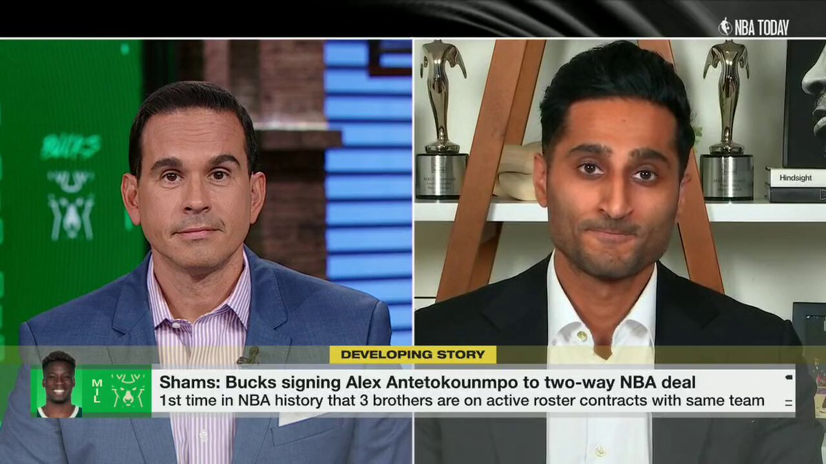 "The Bucks are clearly doing everything they can to make Giannis feel as comfortable as possible."

@ShamsCharania on the Bucks after signing Alex Antetokounmpo to a two-way deal. 