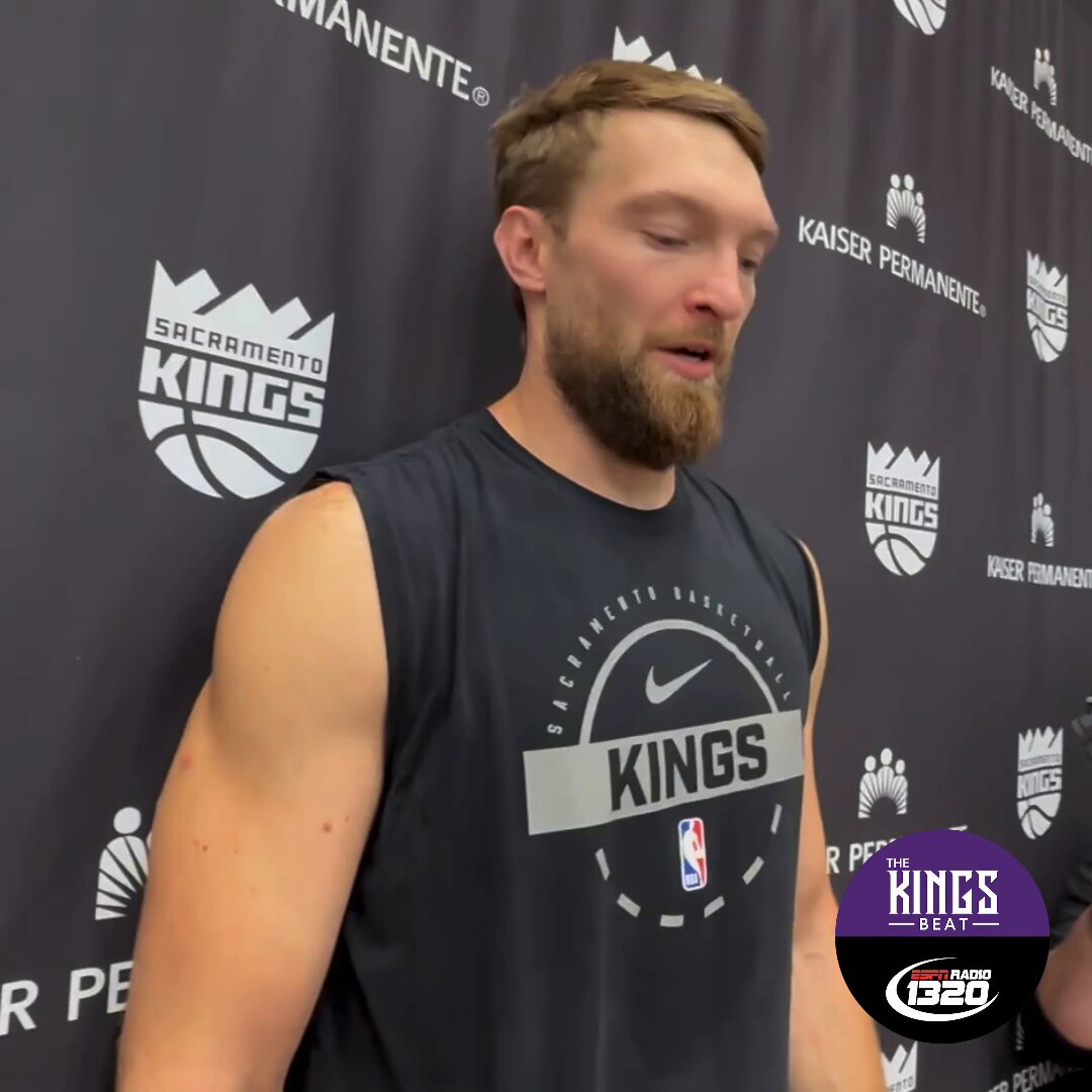 Domantas Sabonis on Keegan Murray, his own experience with a UCL injury and the task ahead with the Clippers dropping by Golden 1 Center: 