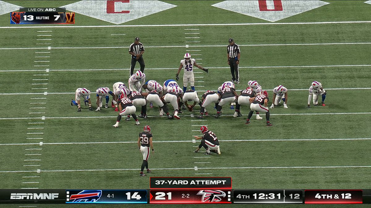 The Bills block the field goal. 😤 