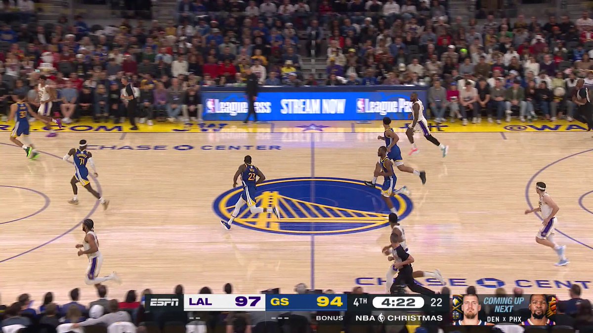 Lakers/Warriors last XMas was 🍿🍿🍿

Another chapter of LeBron/Steph... now featuring Luka and Jimmy... on opening night!

Tuesday, 10/21 • 10 PM ET • NBC & Peacock 