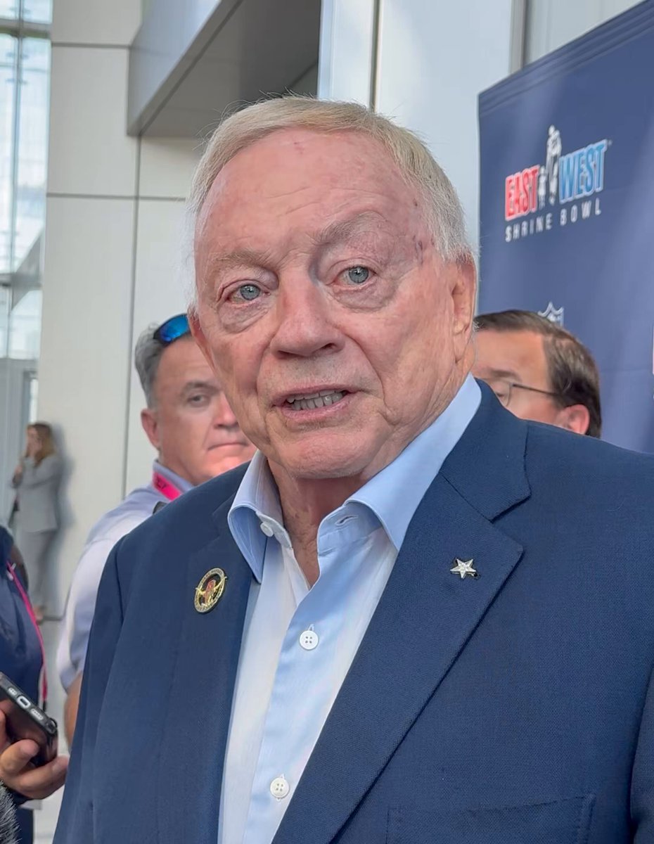 Cowboys owner Jerry Jones during an announcement today that the 101st East-West Shrine Bowl will be played at Ford Center at The Star on Jan. 27, 2026 
