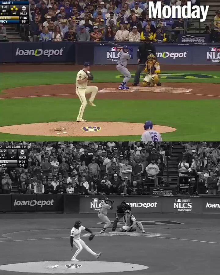 Max Muncy was robbed of a homer by Sal Frelick in Game 1.

In Game 2 Muncy hit it where Frelick couldn’t catch it 👀 