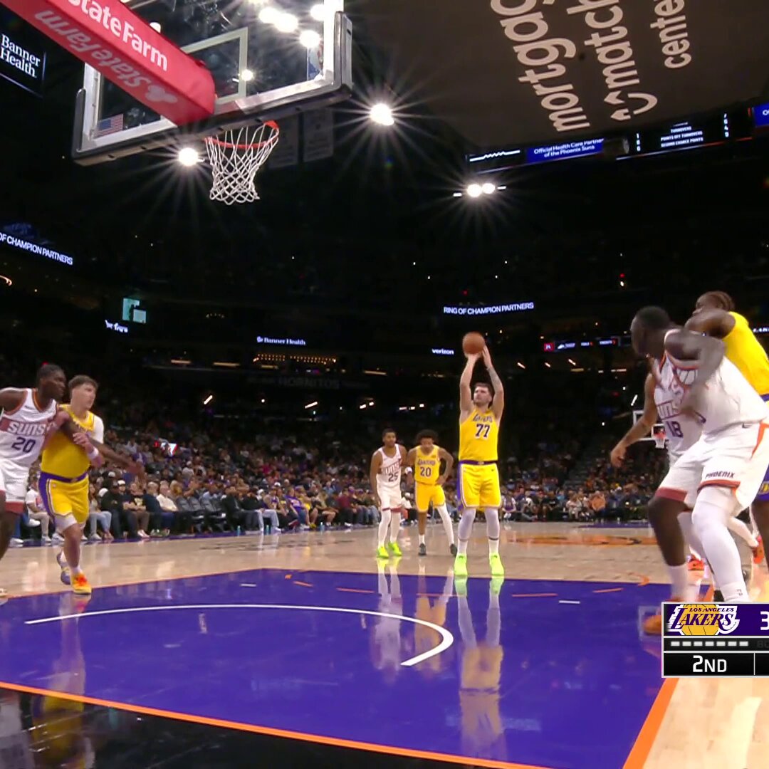 Luka with the hustle 💪

He grabs the board & whips a wicked behind-the-back pass to Nick Smith for the three! 