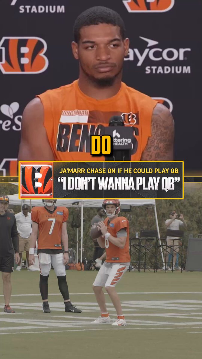 😂 @Real10jayy__ doesn’t have an interest in playing QB 

(via @Bengals) 