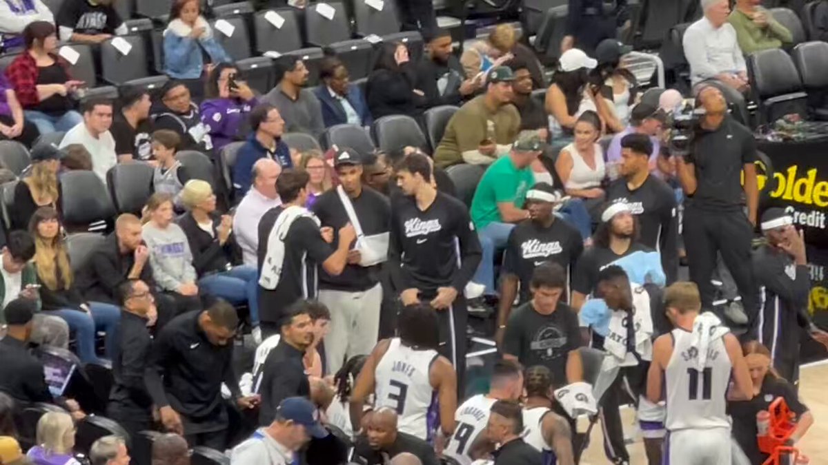 Kings forward Keegan Murray is here with the team after undergoing surgery Monday in New York. 