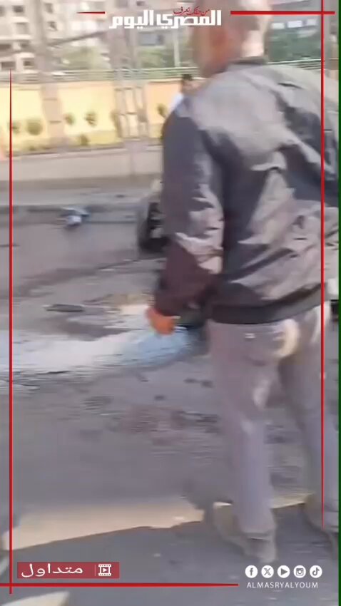 سقوط سيارة من أعلى كوبري المظلات 