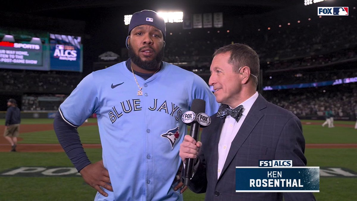 "That's him you know. That's Max."

Vladimir Guerrero Jr. joined @Ken_Rosenthal after Max Scherzer turned back the clock to help the @BlueJays even the series. 