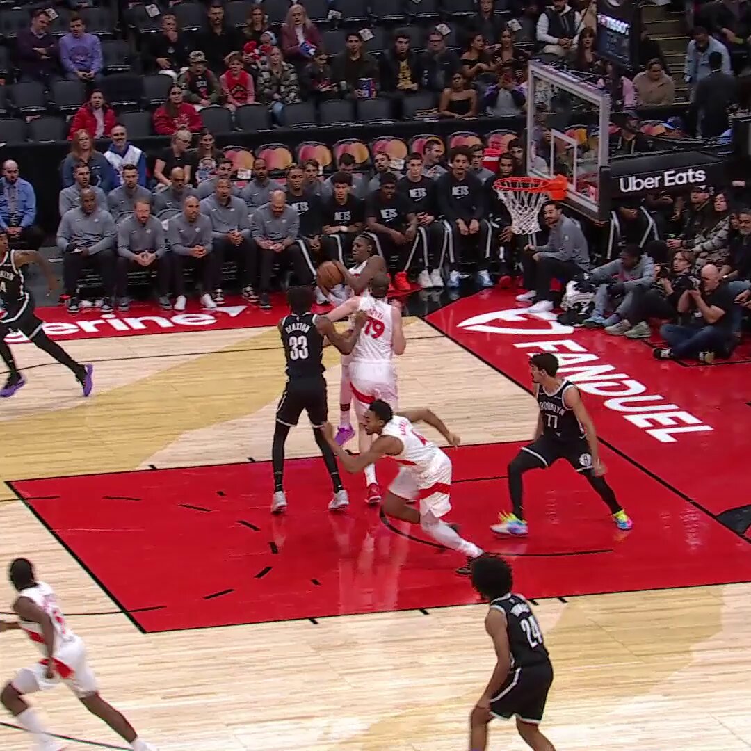 Scottie Barnes runs the floor... and throws it down!

BKN-TOR is LIVE on NBA League Pass 🍿 