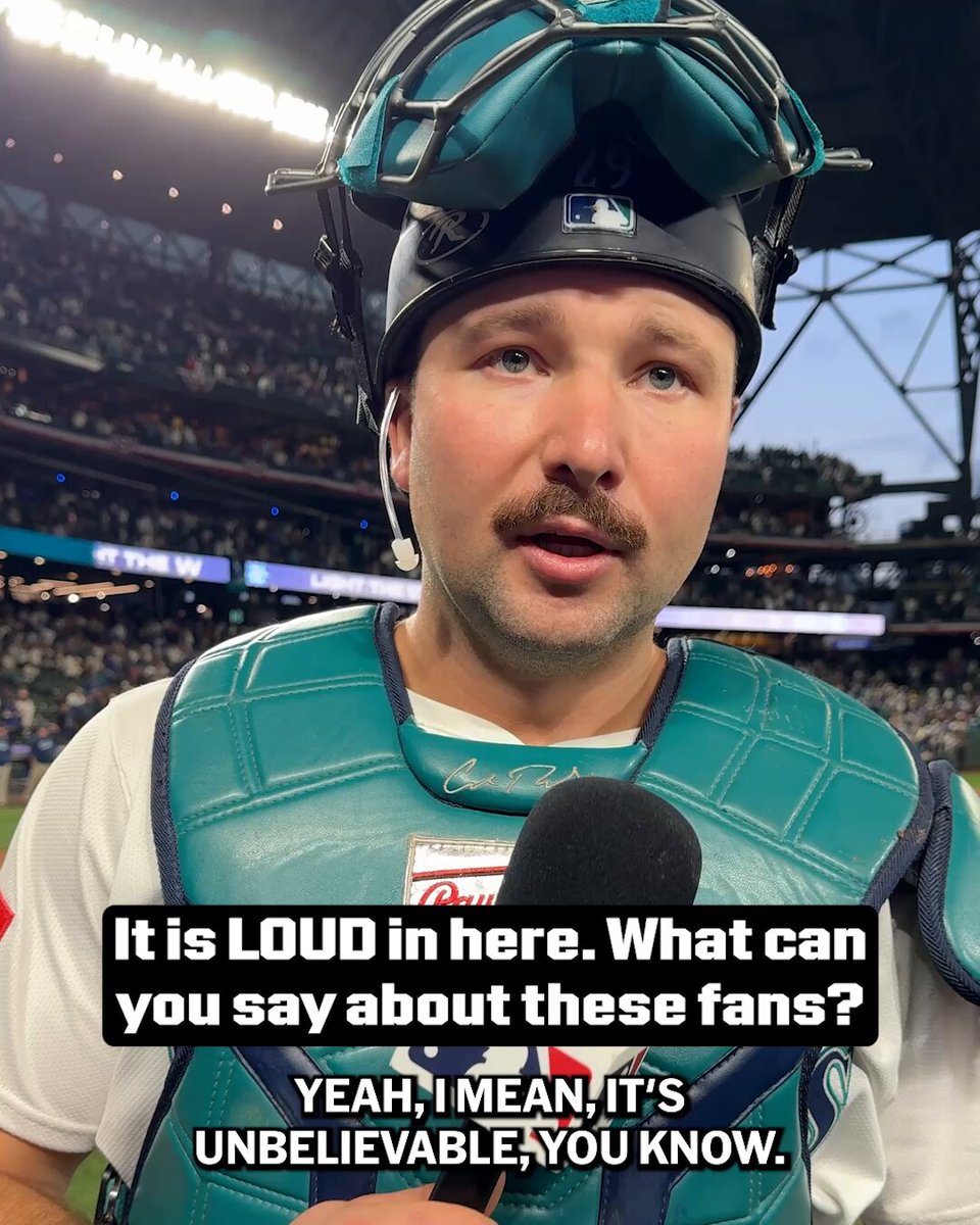 Cal Raleigh was astonished by how loud T-Mobile Park was tonight for an epic come-from-behind win 🔊 