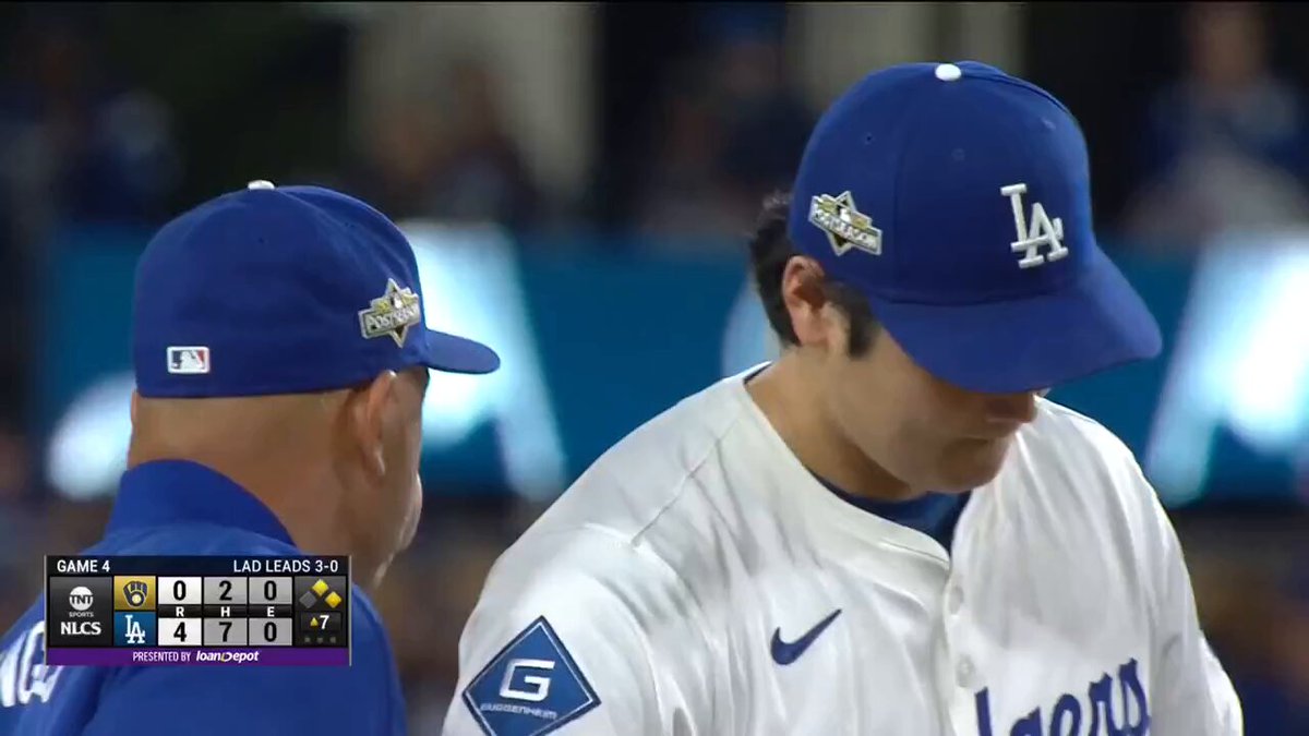 What a performance!

Shohei Ohtani leaves to a standing ovation at Dodger Stadium 👏 