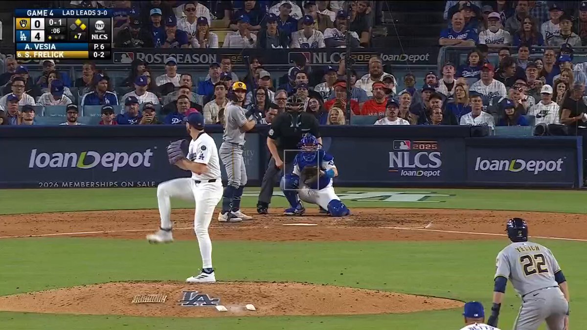The @Dodgers are SIX outs away from the National League pennant 👀 