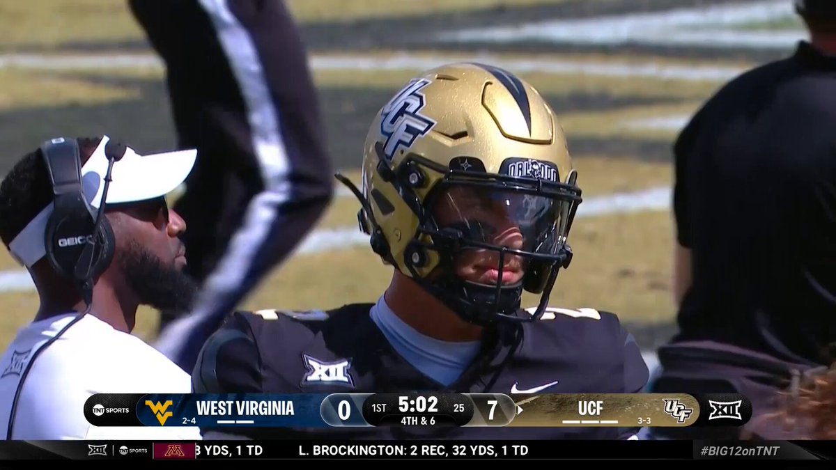Tayven Jackson was never a stranger to competition growing up with his brother and Golden State Warrior Trayce Jackson-Davis 😤

@laurenjbara reports from the sidelines of UCF vs WVU 🎙️ 