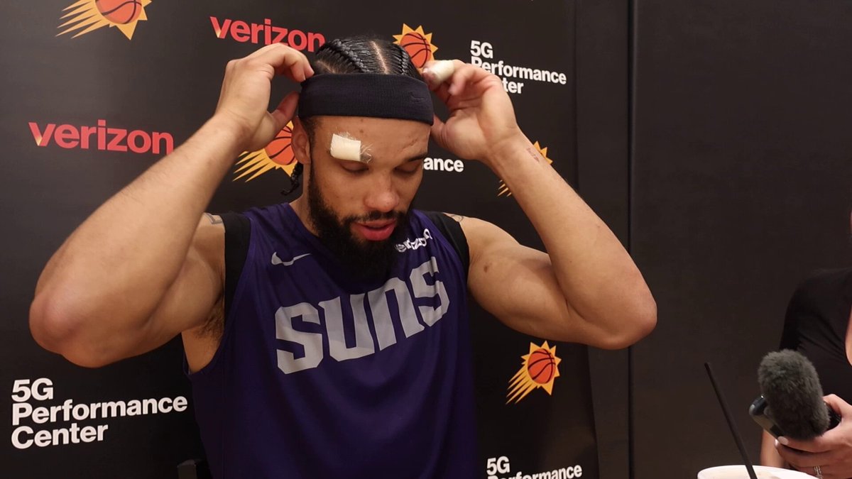 "One of my teammates got me with an elbow." Dillon Brooks on Friday's practice.

6 stitches. Wouldn't name who caught him with elbow.

On Collin Gillespie being 'Villian Jr': "He wanted that. He plays with a chip on his shoulder every single day. Talks a little shit here and there, but he's a competitor. That's what it's about." #Suns
