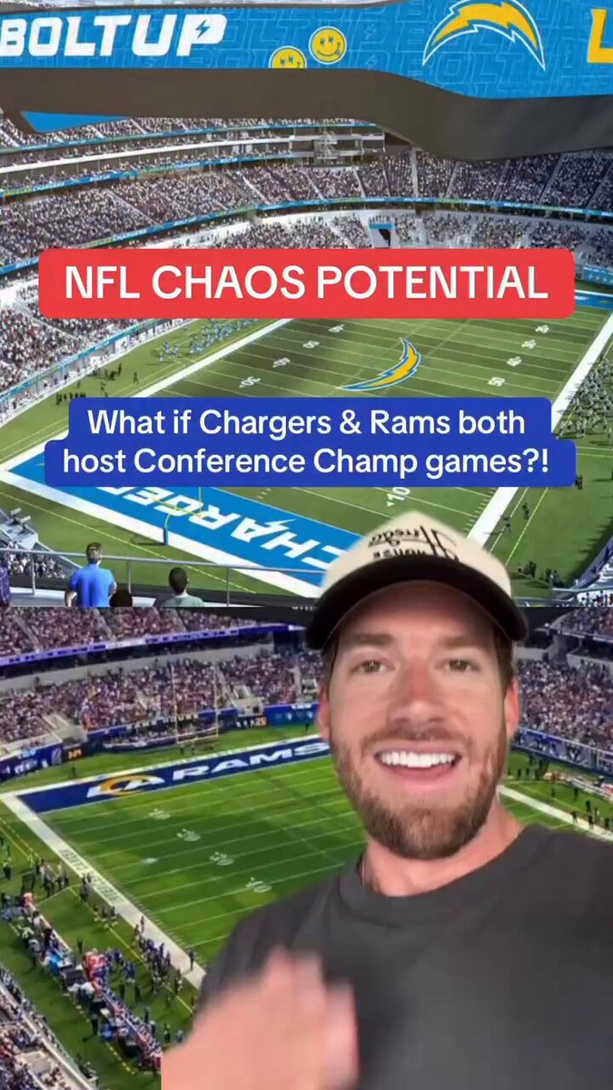 I would love to see this for the sheer chaos it would cause.

What if the LA Chargers and Rams were both hosting conference championship games?

(Kentsports24 / Instagram) 