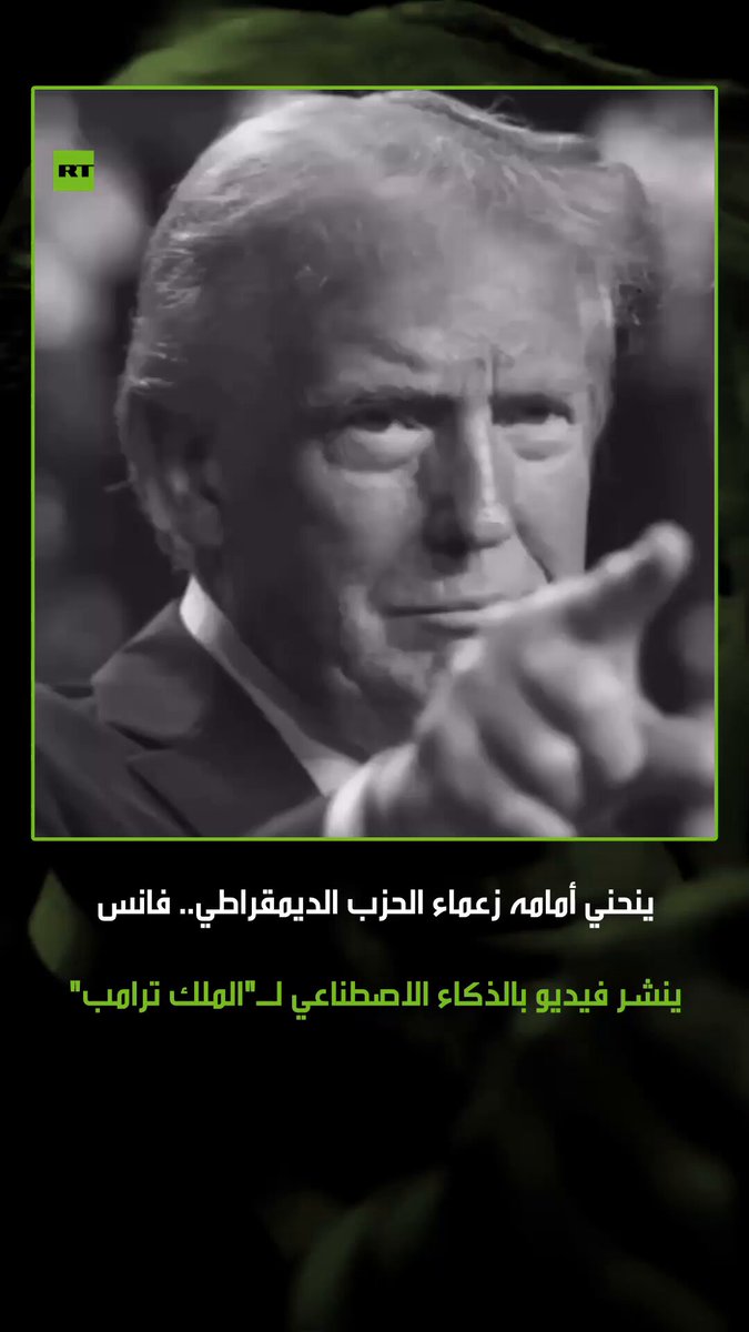 مشاهد مولّدة بالذكاء الاصطناعي تتصدر الاردن نشرها جيه دي فانس نائب الرئيس الأمريكي، مجسدا ترامب في "هيئة ملك متوج"، حيث يبرز المشهد الأكثر إثارة في المقطع عندما يظهر قادة ديمقراطيون وهم ينحنون أمام الملك ترامب ومن أبرزهم نانسي بيلوسي الرئيسة السابقة لمجلس النواب الأمريكي. #ترامب 
