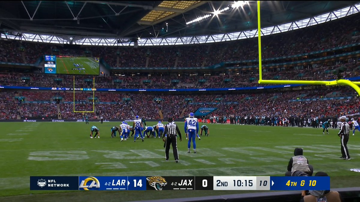 We were a block in the back away from ANOTHER Parker Washington punt return TD at Wembley 😭💔 
