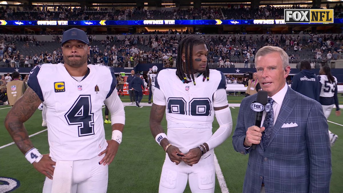 "Coming out here laughing, loving, doing what we love together. Competing and just being the best version of us and I feel like we did that today and we were able to execute." 

Tom Rinaldi caught up with @dak and @_CeeDeeThree after the @dallascowboys win over the Commanders ⬇️ 