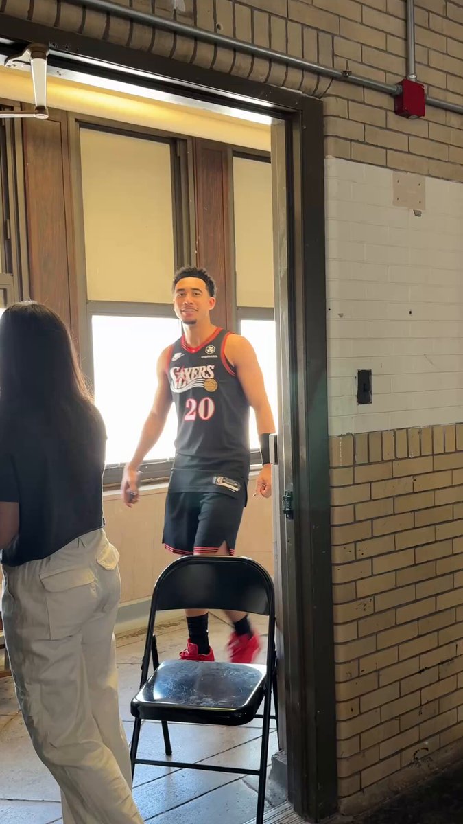 this was taken moments after @J_mccain_24 tried on the black jersey for the first time. his mom had to get a pic as well 😂 #NBAJerseyDay 
