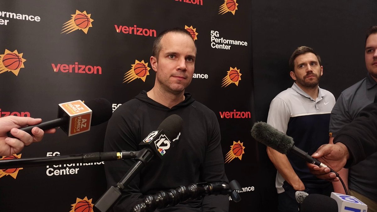 Jordan Ott on Jalen Green (hamstring): “Progress is being made, but still taking it day-by-day. Those soft tissues, you don’t know exactly where it’s at. You’ll see him do work before practice.”

Out Suns opener Oct. 22 vs. Kings.

On 3 games in 4 days to open season: "We'll see exactly where we're at." #Suns
