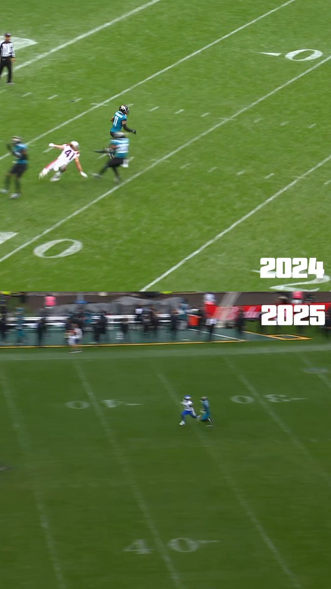 Parker Washington ALMOST had identical punt-return touchdowns in back to back years at @wembleystadium  🤯 
