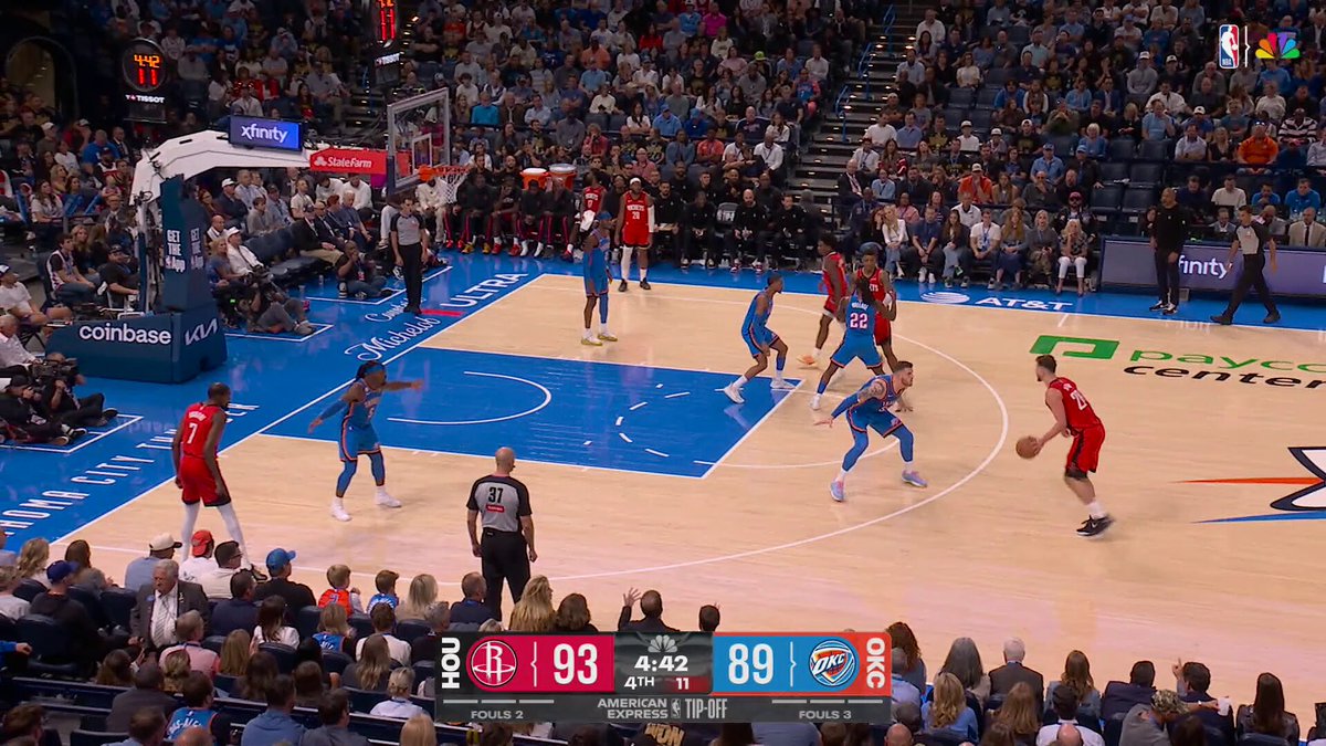 A FANTASTIC FINISH TO OPEN THE NBA SEASON 🔥

◾️ SGA jumper to send it to OT
◾️ Alpi putback to force 2OT
◾️ SGA hits the GW FTs

Rockets, Thunder deliver an instant classic out West! 