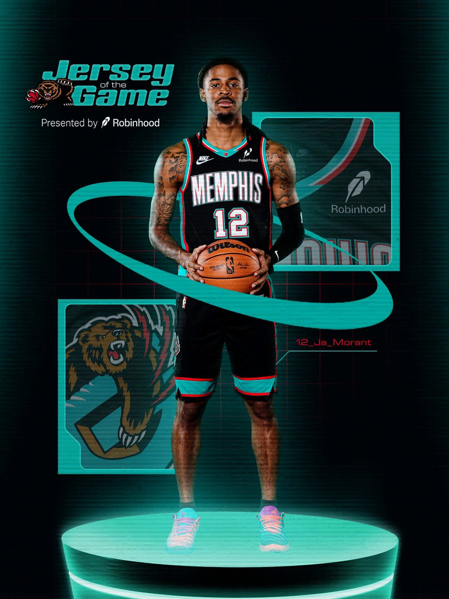 Classic Threads Debut 🐻🔥 @JaMorant 

Jersey of the Game presented by @RobinhoodApp 