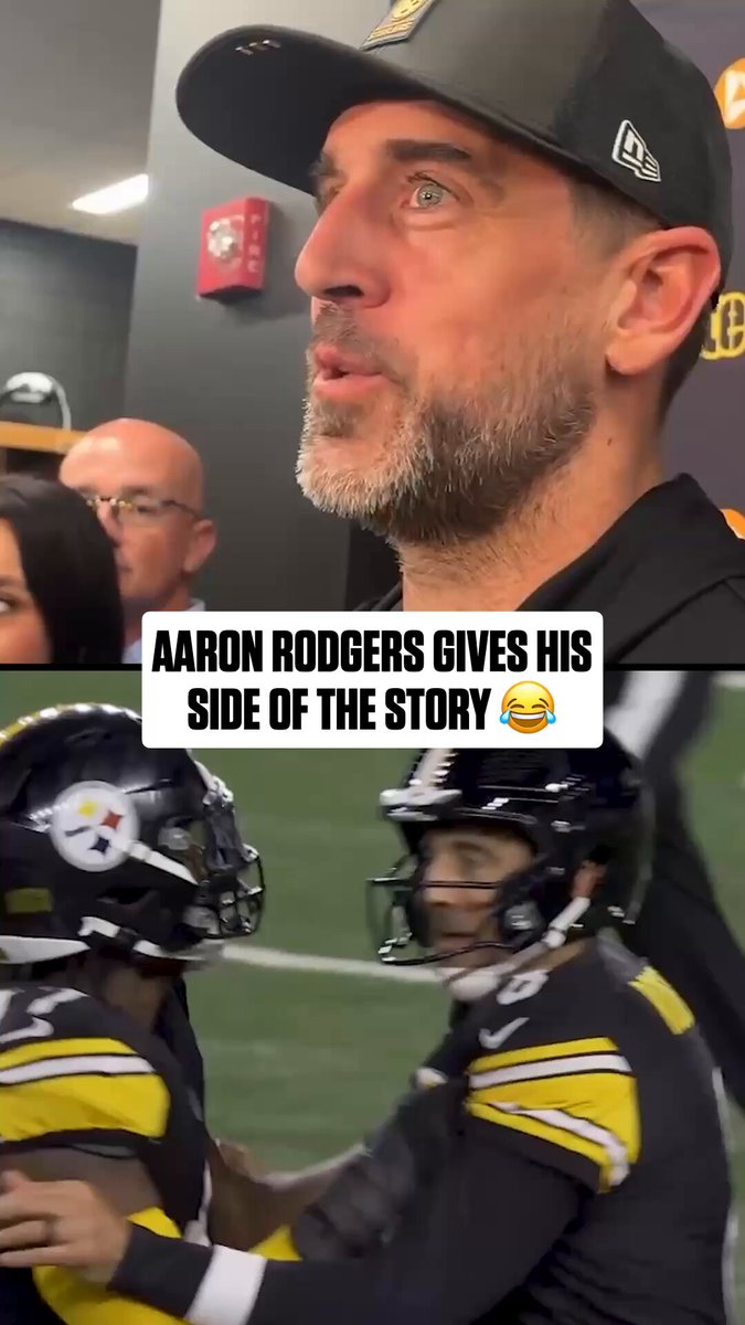 Aaron Rodgers on Broderick Jones tackling him Thursday night after late TD 🤣😂 #Steelers #NFL 