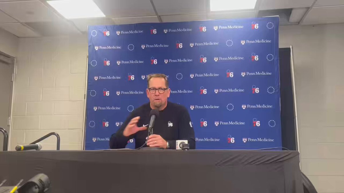 #Sixers coach Nick Nurse speaks on VJ Edgecombe’s game after the win here in Boston: 